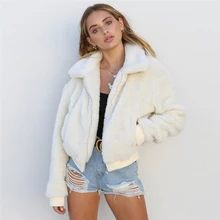 Флисовая женская куртка, осеннее пальто с длинным рукавом из искусственного меха, повседневная куртка-бомбер на молнии с отложным воротником, верхняя одежда, Chaquetas Mujer