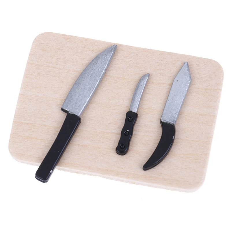 1:12 Bread Egg Flour Cake Knife Chopping Block Set Dollhouse Kitchenware Accessories Miniature Kitchen Breakfast Scene | Игрушки и хобби