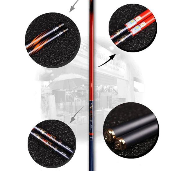 Cheap Portable 1 pcs/Lot super light hard Taiwan fishing rod carp fishing pole 3.6/4.5/5.4/6.3/7.2 m carbon material rod