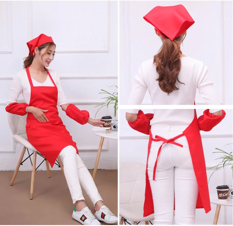 Women Chef Uniform Kindergarten Teacher Costume Cooking Clothing  Apron+hat+sleevelet Game Outfit Kitchen Work Wear Sets 90 - AliExpress