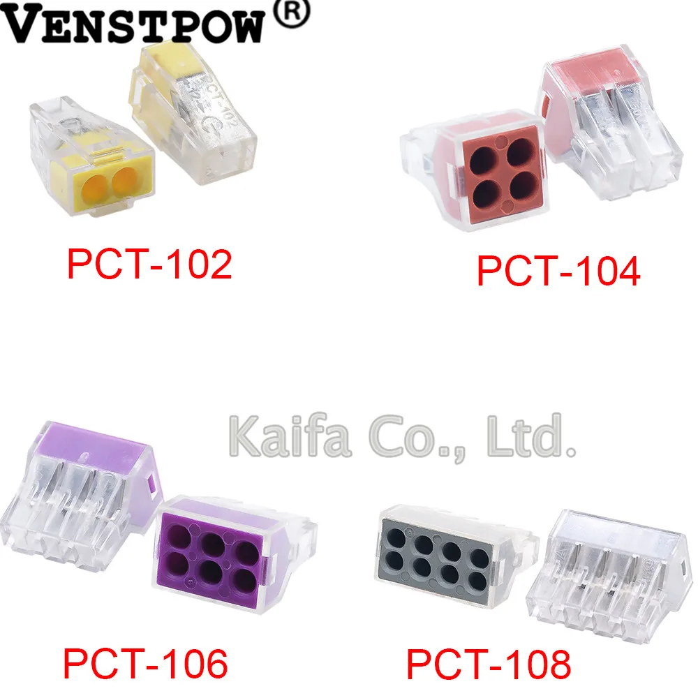 Wago Type 10pcs PCT-102 104 106Universal Compact Wire Wiring Connector 2/4/6 pin Conductor Terminal Block With Lever 0.75-2.5mm2 Wago Type 10pcs PCT-102 104 106Universal Compact Wire Wiring Connector 2/4/6 pin Conductor Terminal Block With Lever 0.75-2.5mm2