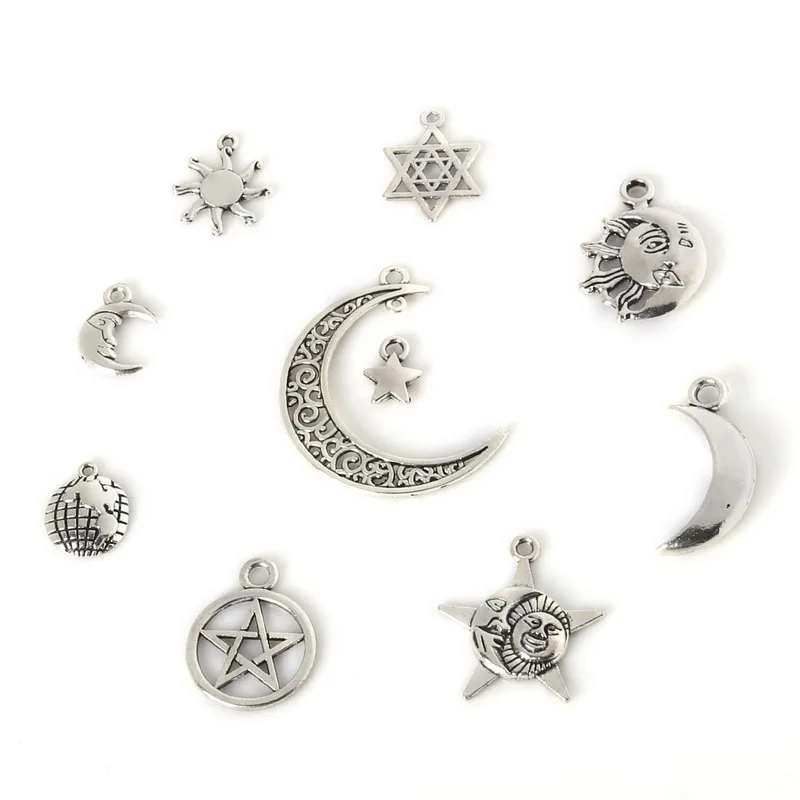 

New Arrivals 89pcs Mixed Vintage Charm Pendant Antique Silver Plated Fit Bracelets Necklace DIY Metal Jewelry Findings