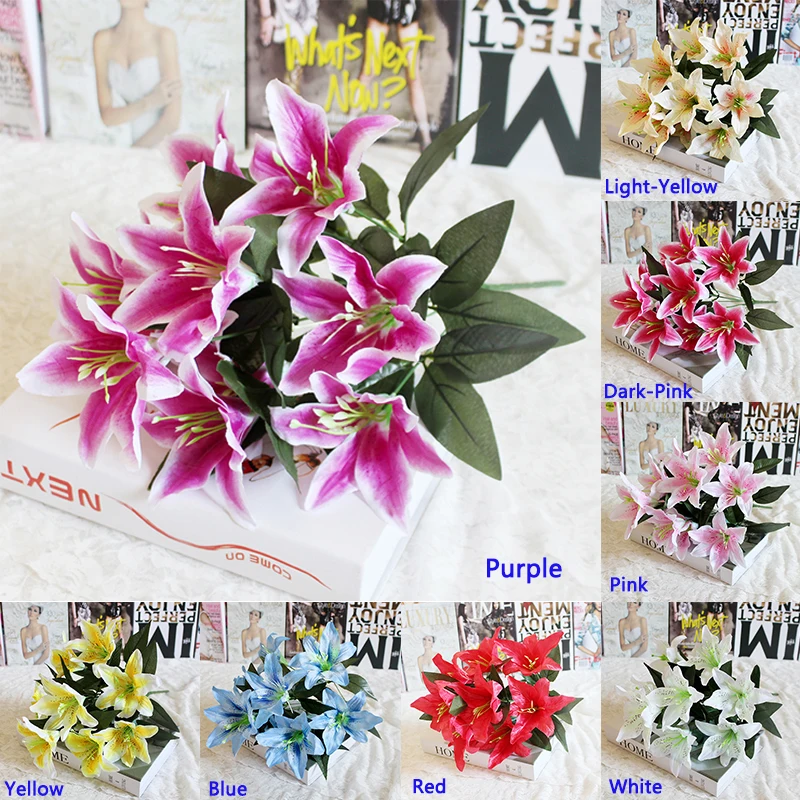 1 шт. искусственные разноцветные цветы 10 цветов|wreath decorations|lily flower bouquetflower bouquet |