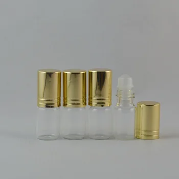 

Hot sale 10 x 3ml Roll on perfume bottle, 3cc clear essential oil roll on bottle, small glass roller container 3ml