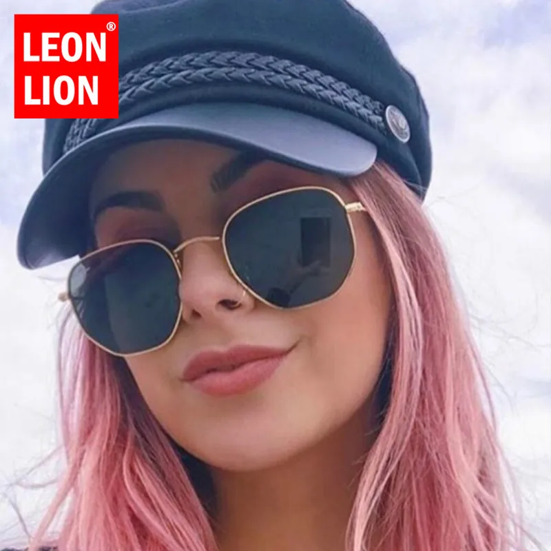 Женские винтажные солнцезащитные очки LeonLion классические зеркальные в ретро