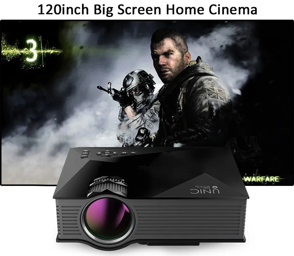 

Mini Portable UNIC UC46+ Wireless WIFI Full HD LED Video Home Cinema Projector Miracast DLNA Airplay US EU Plug PK VS314 UC30