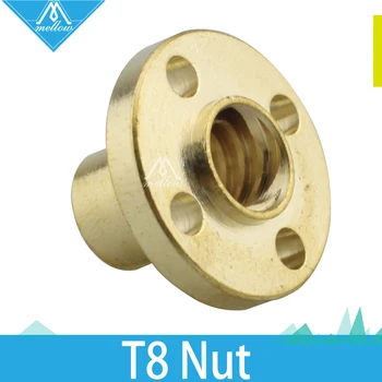 

2pcs/lot 3D Printer Parts M8 Copper Nut for Diameter 8mm,Pitch 2mm Z Axis Lead Screw,lead of thread 8mm