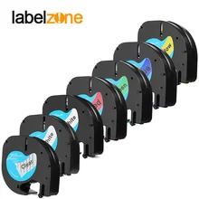 Смешанные 7 видов цветов 12 мм 12267 91200 91201 92102 91203 91204 91205 совместимый Dymo letratag этикетка кассета для Dymo LT-100H принтер этикеток