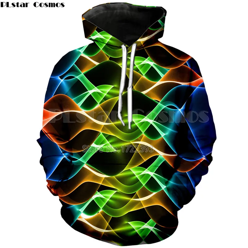 PLstar Cosmos Colorful Ribbons Striped Abstract Hoodies 3d Print ...