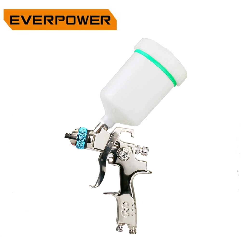 

EVERPOWER 600 C.C/21oz HP Paint Spray Gun Set Hand-operated 1.4mm Nozzle High-Performance Gravity Feed Gun With Hook design