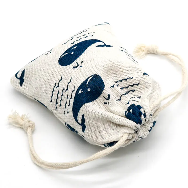 5 шт./лот 9 см x 12 см Drawstring синий кит хлопок сумки чехлы Ювелирные сумки Рождественские Валентина подарочные пакеты для цепочки и ожерелья