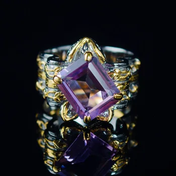 

border special for Amazon Ring natural 925 silver impregnated crystal, European and American antique ornaments