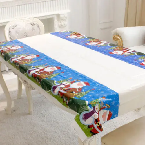 Новогодний домашний обеденный кухонный стол украшения Рождественская Скатерть Прямоугольные вечерние Чехлы для стола рождественские украшения ПВХ
