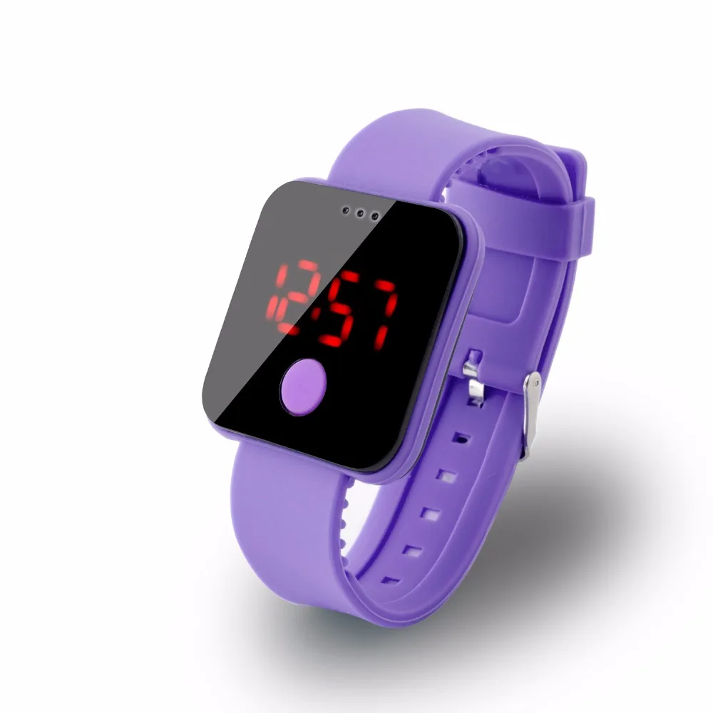 Многофункциональные наручные часы, модные спортивные часы для мужчин, женщин, детей, красочные электронные светодиодные цифровые детские часы, детские часы - Цвет: Фиолетовый