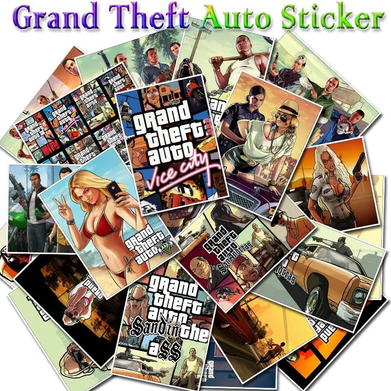 25 шт. Grand Theft Авто Приключения стрельба игра наклейка для домашнего декора на ноутбук наклейка скейтборд багажник каракули игрушка