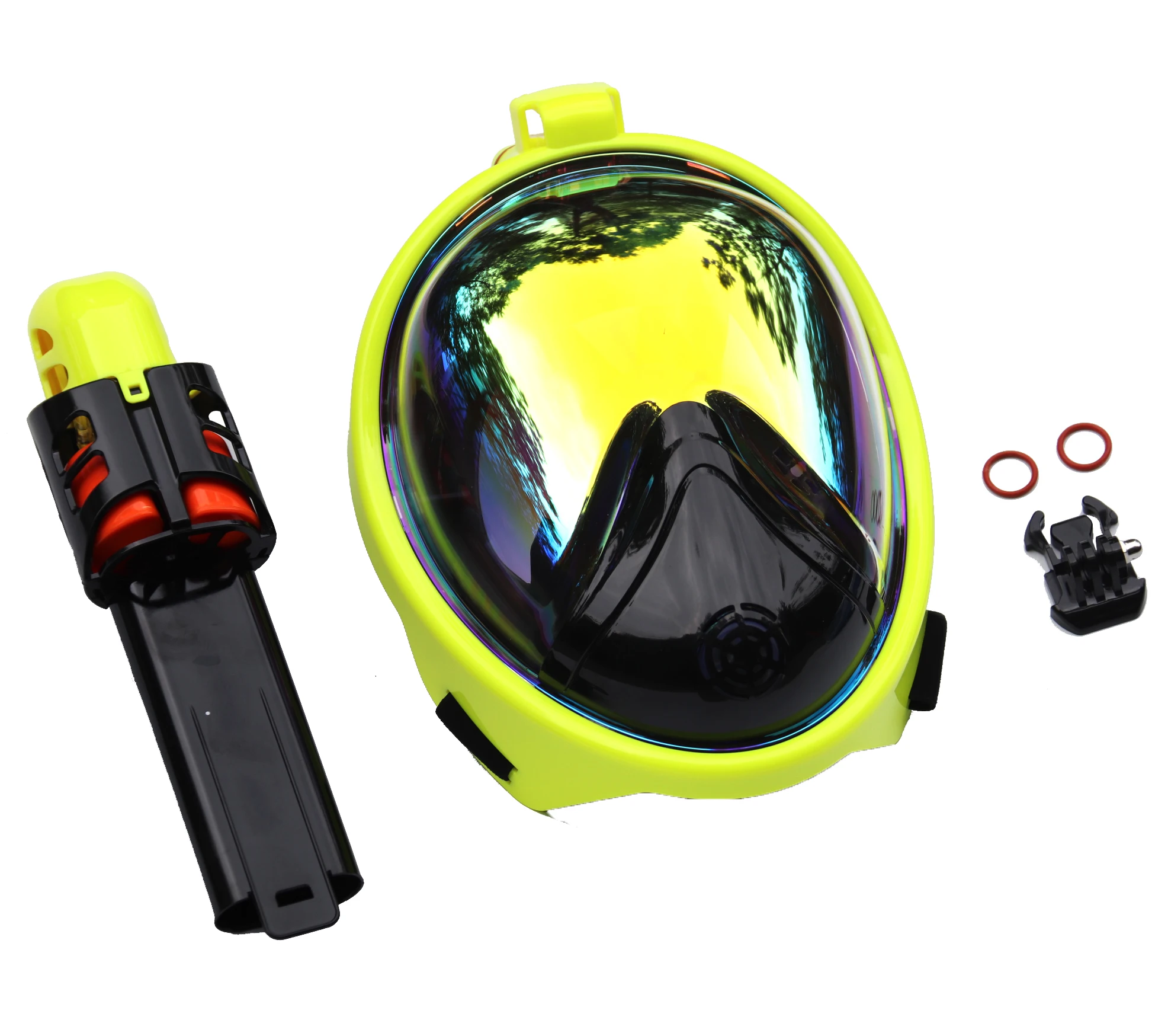 السباحة الغوص الغوص كامل الوجه قناع سطح الغوص ل Gopro L/XL الأسود السباحة الغوص الغوص كامل الوجه قناع سطح الغوص ل Gopro L/XL الأسود