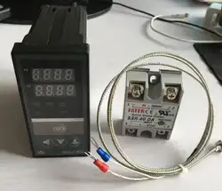 Двойной цифровой РКЦ дисплей pid регулятор температуры REX-C400FK02-V * + 1 м K термопары + SSR40DA