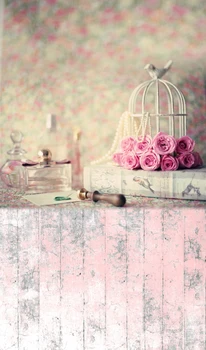 

HUAYI Art fabric Pink Wood Floor Backdrop Photography For Newborn Drop Background XT-3637