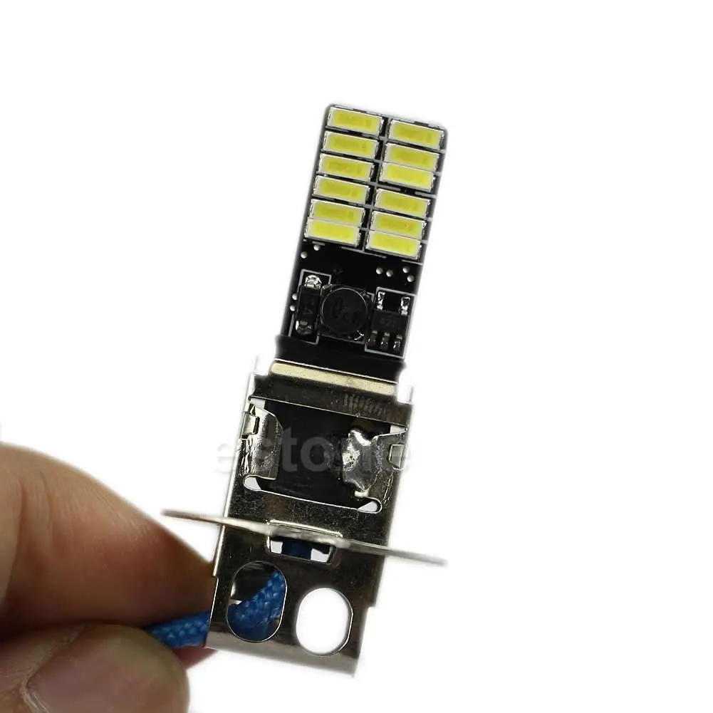 2021 новые 6500K HID Ксеноновые белые 24 SMD 4014 H3 светодиодный ные лампы для