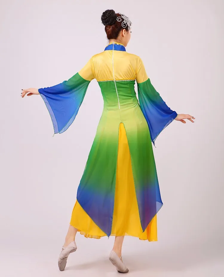 women Chinese Folk dance costumes sequins Embroidery Hanfu yangko dance Plum flower Jiangnan rain classical dance costumes