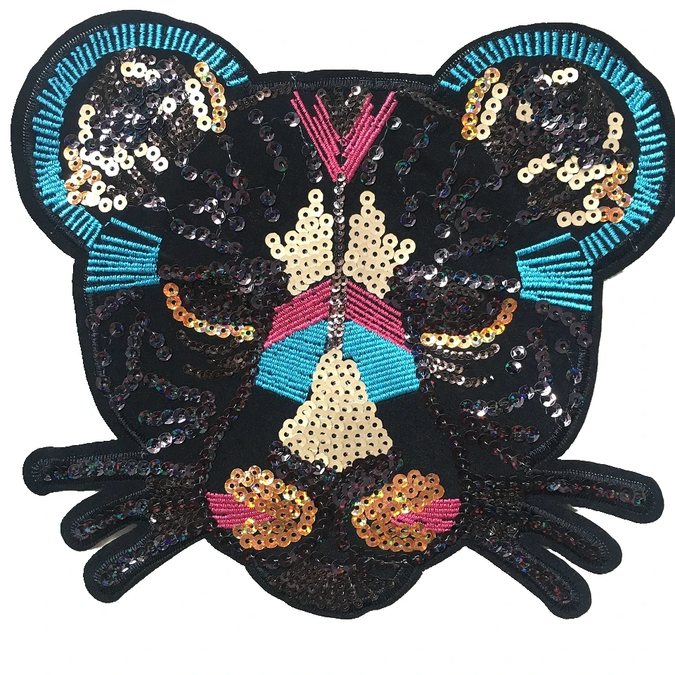 

2pcs/set Sequins Leopard Patches for Clothes DIY Decal Accessories Sew-on Applique Embroidery Paillette Patch Sewing Repair
