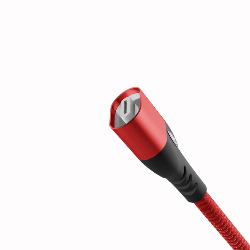 Магнитный usb-кабель для быстрой зарядки 3A, поддержка передачи данных, кабель Micro USB type C, магнитное зарядное устройство, плетеный кабель для HuaWei - Цвет: Single Red Cable