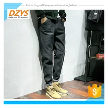 DZYS весенние мужские джинсы тенденция случайные свободные большой черный молодых мужчин весна Штаны