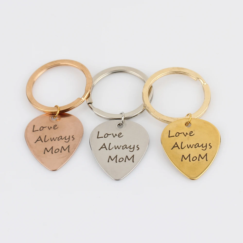 &quotLove Always MOM&quot брелок на ключи в форме буквы сердце гитара выбирает Брелок