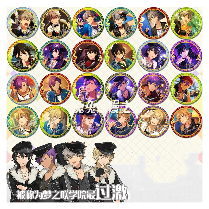 

24styles 58MM Anime Badge Ensemble Stars Knights Sena Lzumi/Sakuna Ritsu/Tsukinaga Lgo BADGE BROOCH Badges Pins Backpack