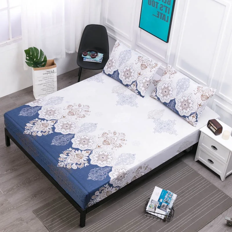  Waterproof Fitted Sheet Four Corners With Elastic Band Comfortable Breathable Mattress Cover For Be