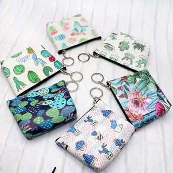 

2019 PU Cactus Coin Purse Plant Flower Cactus Coin Purses Anime Wallets Pouch Kids Girl Women's Money Bags for Gift