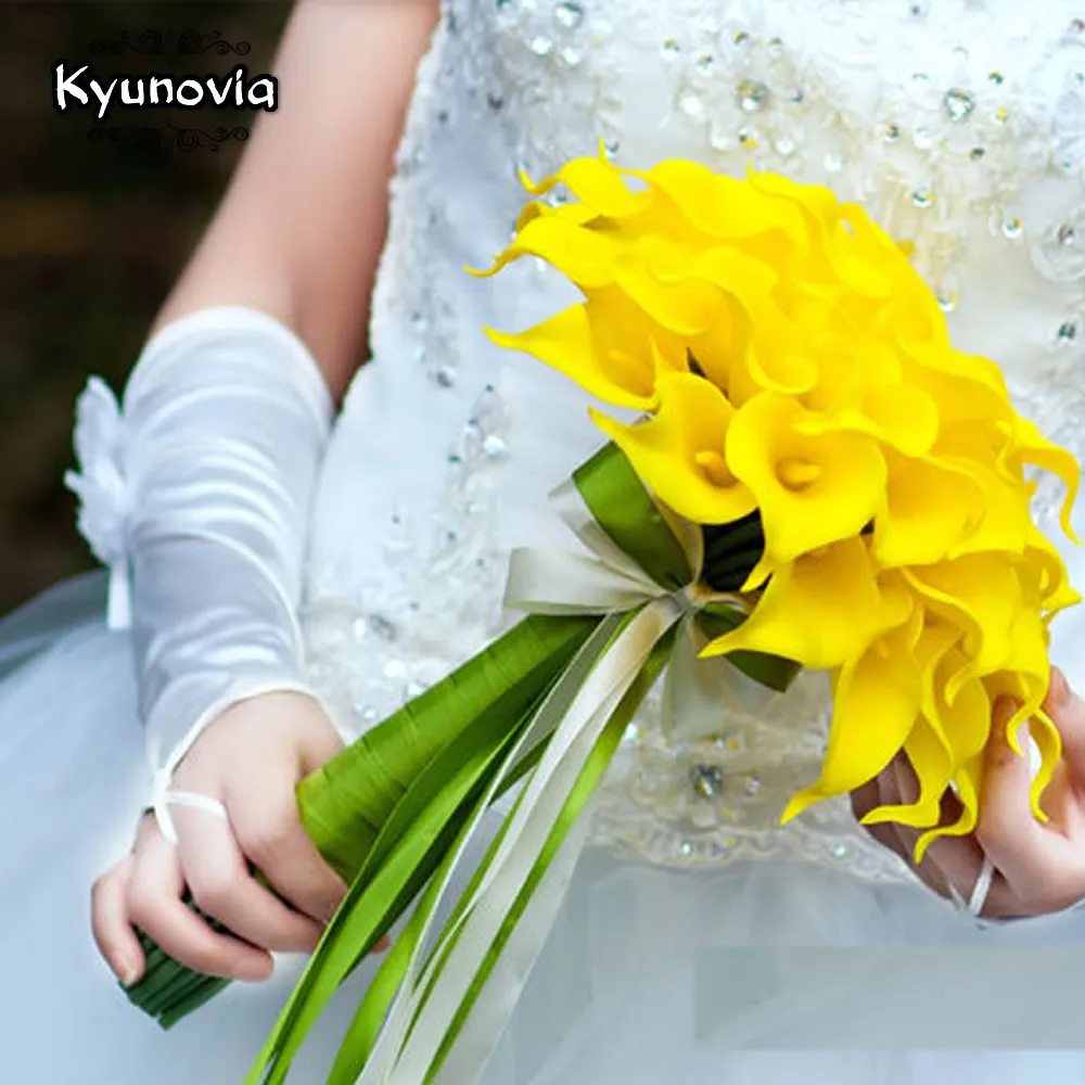 40 шт. белый букет лилий из каллы кружевные свадебные цветы букеты искусственная
