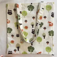 YILE хлопок лен хозяйственная сумка через плечо сумка для переноски эко многоразовая сумка с принтом Дерево Совы гриб белка L054