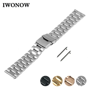 

Stainless Steel Quick Release Watch Band 22mm for Moto 360 2 46mm 2015 Safety Buckle Strap Wrist Belt Bracelet Black Silver