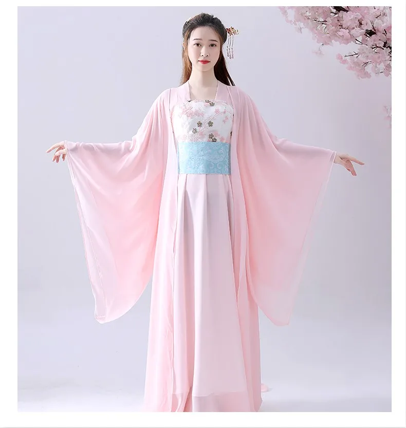 Дамский элегантный Hanfu Сказочный старинный китайский костюм платье принцессы Тан со шлейфом маскарадный комплект для женщин фильм ТВ сценическая одежда