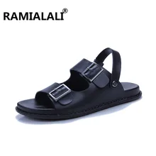 Ramialali/мужские сандалии; кожаные мужские пляжные римские сандалии; модная повседневная обувь; Вьетнамки; мужские шлепанцы; Уличная обувь для вождения