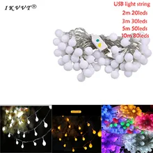 IKVVT USB powered 2M 3M 5M 10M fairy flower ball LED string Christmas holiday wedding party garden New Year Halloween lights IKVVT USB powered 2M 3M 5M 10M fairy flower ball LED string Christmas holiday wedding party garden New Year Halloween lights