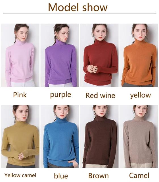 2019 Autumn Winter sweater women turtleneck cashmere sweater knitted pullover women sweter fashion sweaters new Plus Size tops 19 详情_08_看图王 拷贝副本