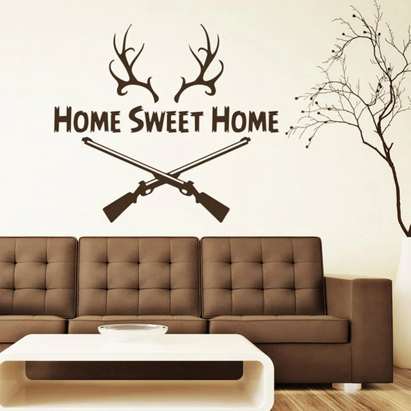 Quotes Home Sweet Home Deer Horn Hunter Gun Design