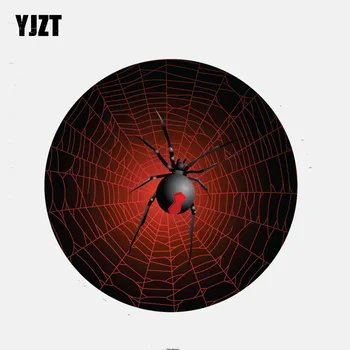 

YJZT 12.7CM*12.7CM Creative Redback Spider Round Window Motorcycle Car Sticker Decal 6-2919