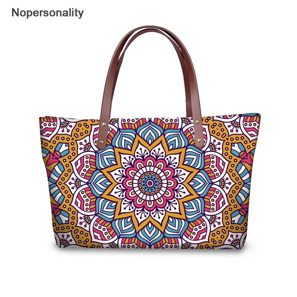 Nopersonality India Mandala Design Handbags for Women Summer Beach Big Bags Fashion Shoulder ...