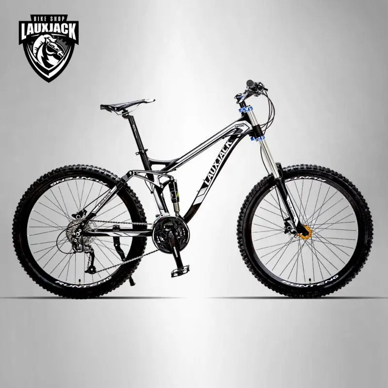 LAUXJACK Mountain Bike Full Suspension Aluminum Frame 24/27 Speed