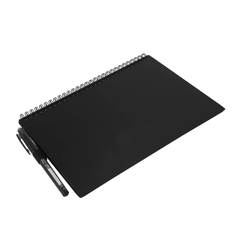 Умный многоразовый стираемый блокнот микроволновая печь волна облако стереть блокнот подкладка с ручкой - Цвет: Black