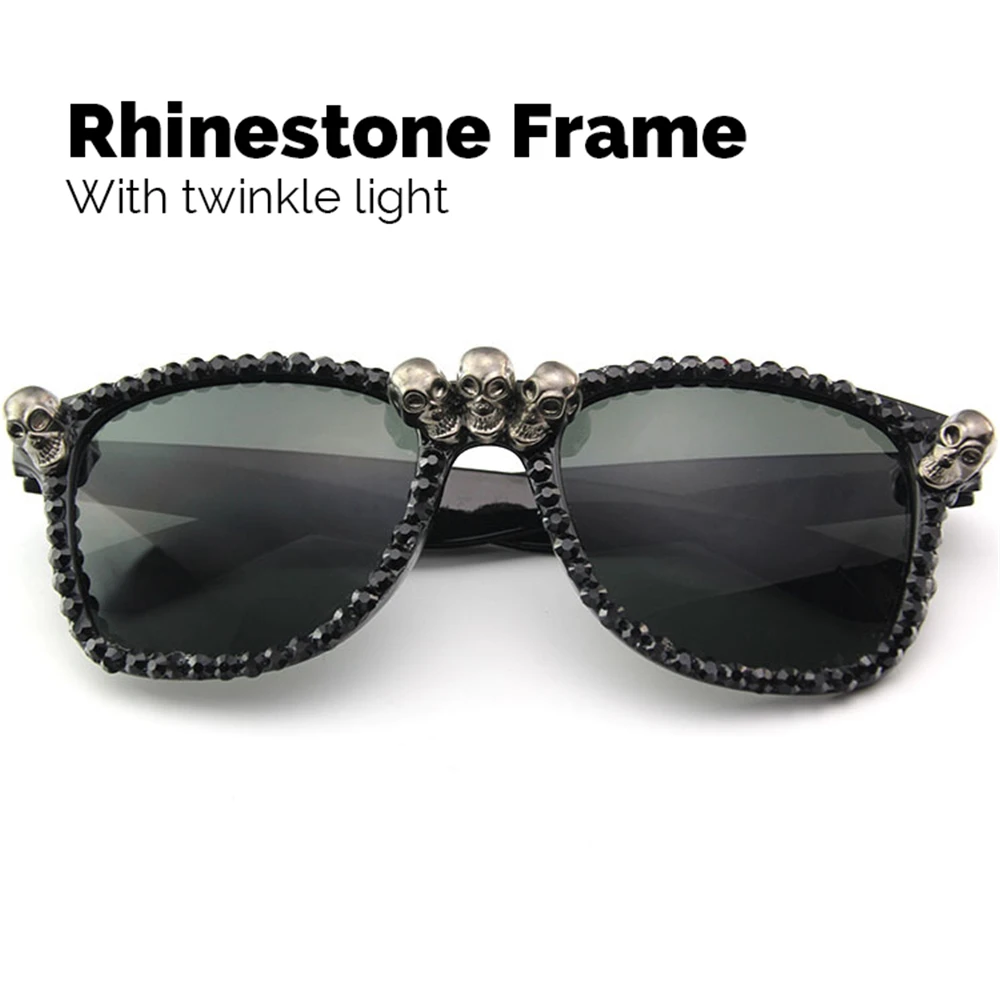 Женские готические черные солнцезащитные очки кошачий глаз, Череп, стразы, великолепные кошачьи глаза, женские круглые солнцезащитные очки, дропшиппинг, винтажные очки