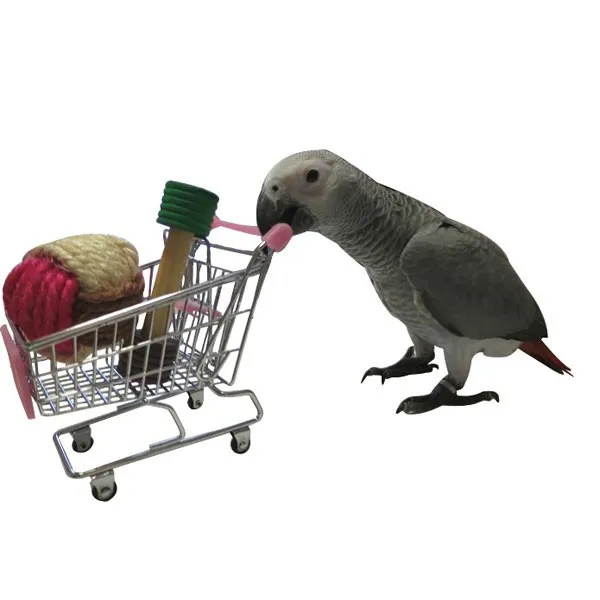 Креативный настольный мини-супермаркет тележка для покупок Птица Попугай Игрушка для домашних животных держатель для телефона детская игрушка подарок случайный цвет