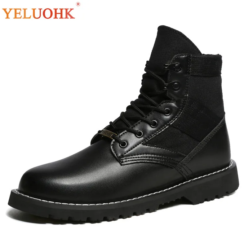 

38-46 Winter Boots Men Big Size Black Men Boots Plush Warm Winter Shoes Men