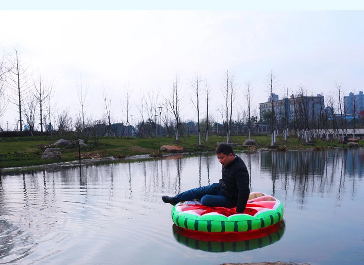 Huge swimming ring pool vison inflatable party toys air diameter 1.4m watermelon bed float accessories tube Beach  (4)