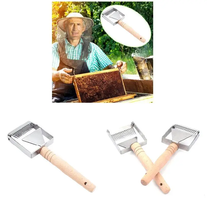 

Stainless Steel Bee Hive Uncapping Honey Fork Scraper Shovel Beekeeping Tool SLC88