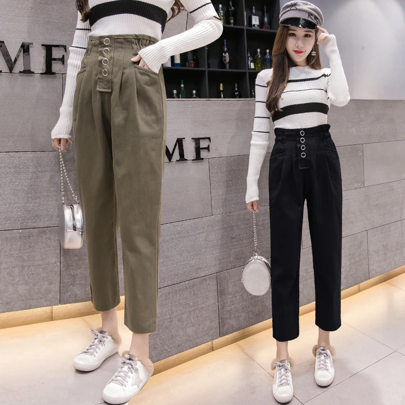 Fashion Women Loose Casual Ankle length Harem Pants 2019