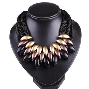 

Fashion Charm Statement Necklaces Pendants Vintage Choker Collar Ethnic Black Gold 2018 New Maxi Pendants necklace women jewelry